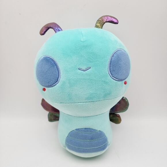 Mewaii Dragonfly Bug Plush 9" Big Eyes Blue Green Shiny Antennas Kawaii Toy - Picture 1 of 8